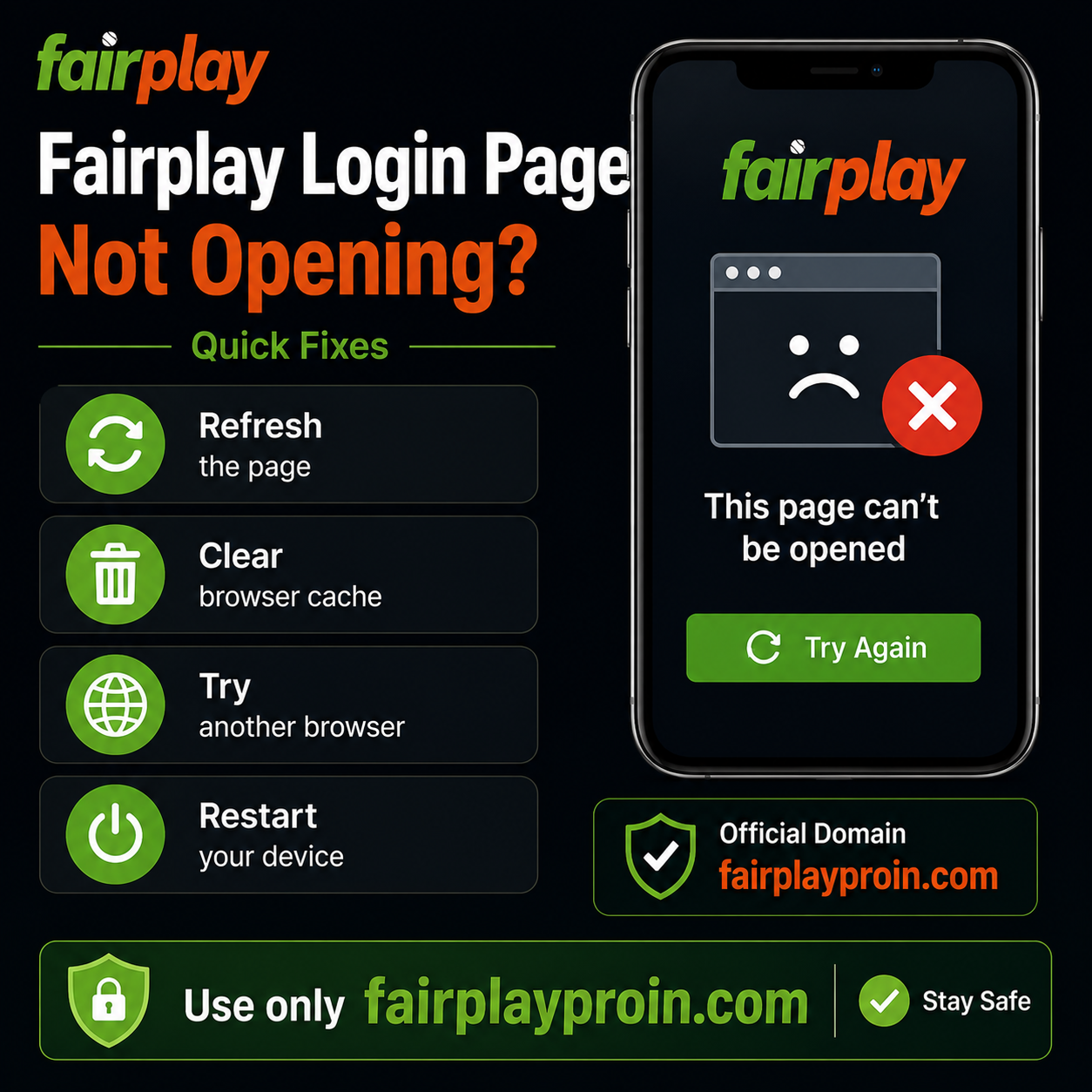 Fairplay Login Page Not Opening